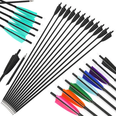 28" 30" 31" Archery Carbon Arrow SP500 Compound Recurve Bow 4" Feather Target - Image 1 of 4