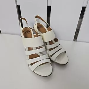 Sofft Women's Varissa White Leather Strappy Wedge SlingSandal 9M Resort Vacation - Picture 1 of 10