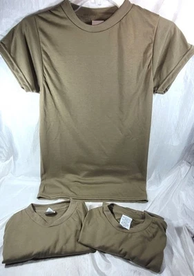 3 camisetas Skilcraft DLA Troop Support marrón manga corta - nuevas sin etiquetas - talla XS Foto 1 de 2