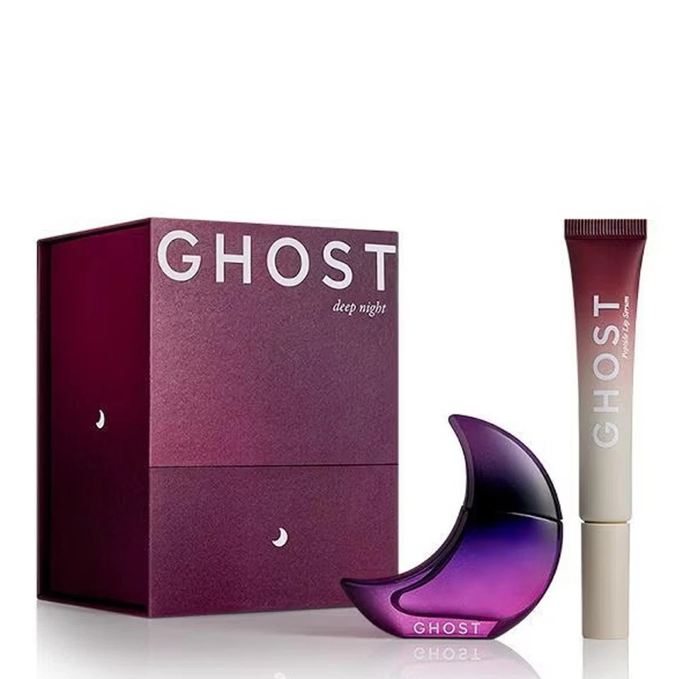 Ghost DEEP NIGHT Gift Set 10ml Eau De Toilette EDT Splash & 12ml Lip Serum
