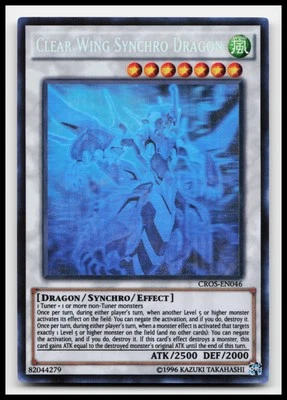 Clear Wing Synchro Dragon (Ghost Rare) CROS-EN046 Crossed Souls Yugioh Card - Image 1 of 2