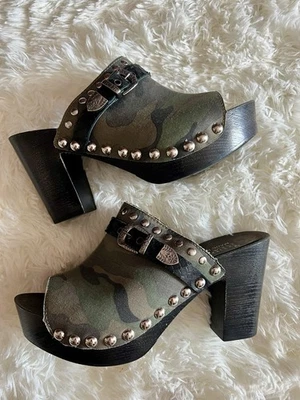 Replay High Heels Camouflage Pantoletten Gr.39 Made In Italy Neuwertig - Bild 1 von 4