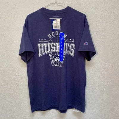 UConn Huskies T-Shirt Men’s L Blue Short Sleeve Connecticut Basketball Tee Shirt - Image 1 of 4