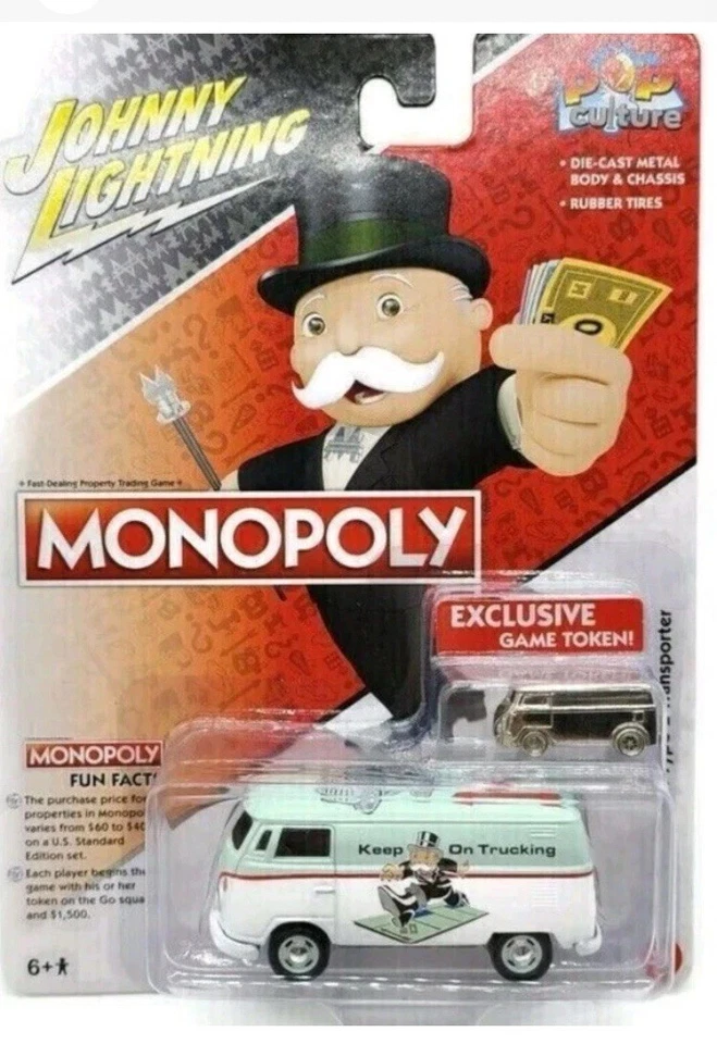 Новый нераспакованный Johnny Lightning Monopoly 1965 Volkswagen тип 2 транспортер - Изображение 1 из 1
