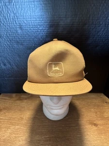 John Deere Snapback Trucker Hat K-Products Made USA Brown Duck Canvas - Picture 1 of 6
