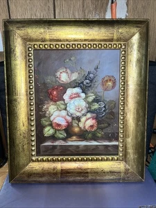 Oil Floral Still Life Textured Painting -Signed M. AARON Gorgeous 9.50”X 7.50” - Imagen 1 de 3
