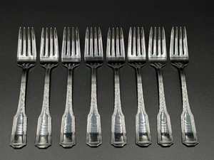 Lot of 8 Wallace Whitney American Chippendale Stainless Salad Forks - Picture 1 of 4