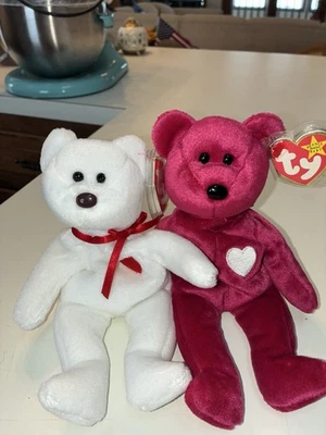 TY - Beanie Babies - VALENTINA & VALENTINO - New With Tags & Keepers - Image 1 of 4
