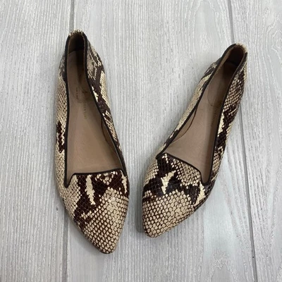 Zapatos planos Mercanti Fiorentini para mujer de cuero italiano serpiente en relieve talla 6,5 Foto 1 de 4