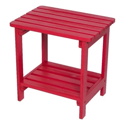 Mesa auxiliar rectangular tradicional de madera interior/exterior Pemberly Row en rojo Foto 1 de 4