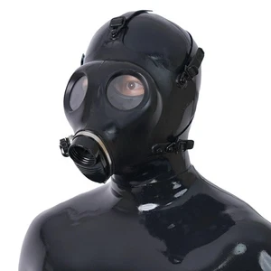 FURRJOI Silicone Black Basic Mask+Gask Mask Face Cover For Cospaly Halloween - Picture 1 of 10