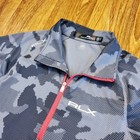RLX Ralph Lauren Jacket Women Small Gray Camo Hex Print 1/4 Zip Pullover Golf