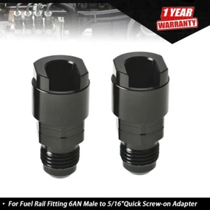 2 pc Fuel Rail EFI Fitting 6AN Male to 5/16" Quick-Disconnect Screw-On Adapter - Bild 1 von 4