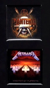 Metallica Pantera NEW Master Of Puppets Album CD Cover & Pantera Logo Button - Bild 1 von 1