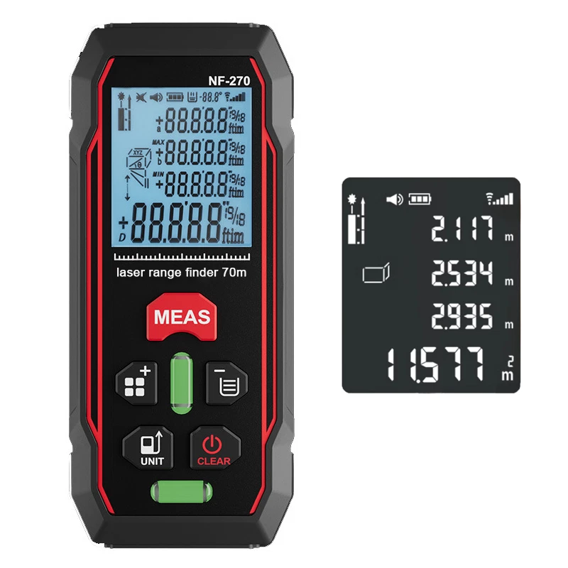 Laser Measure 230ft/70M Digital Laser Distance Meter 2 Bubble Levels laser ruler - Image 1 of 4