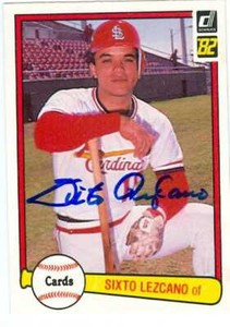 Sixto Lezcano autographed Baseball Card Cardinals 1982 Donruss Baseball Card #64