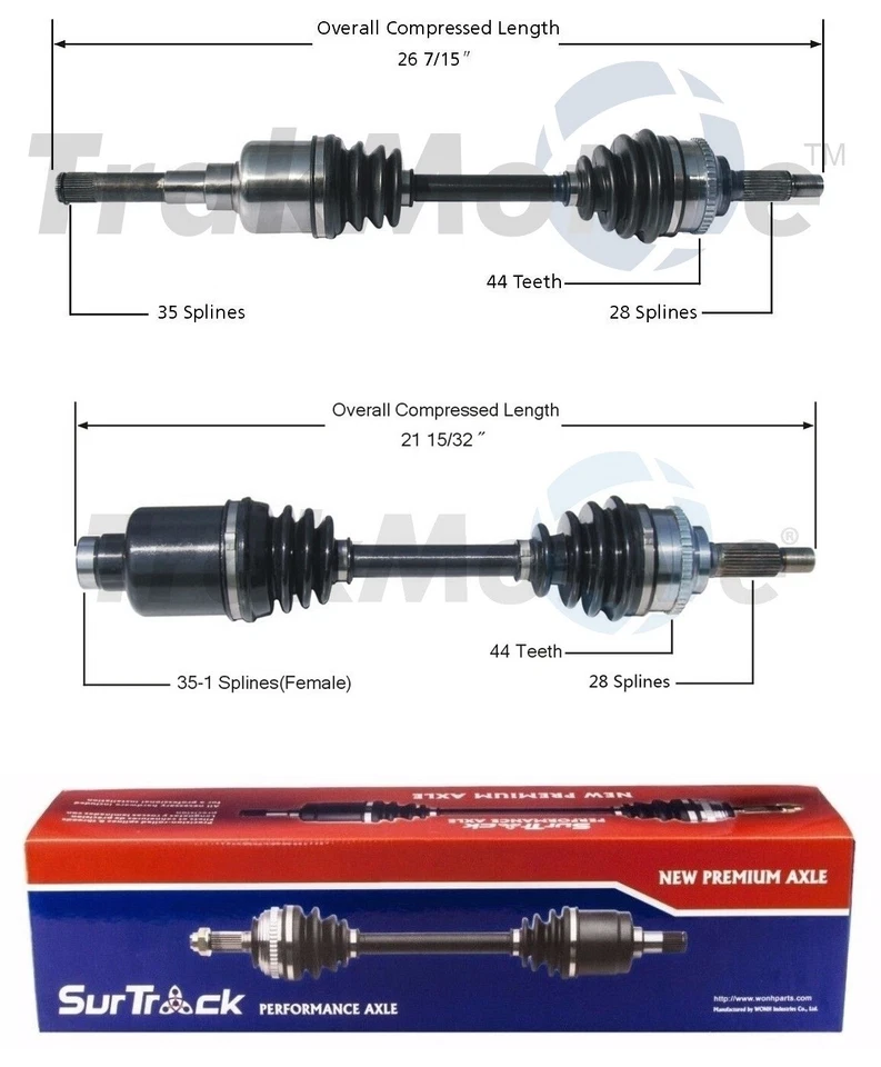 Juego de 2 ejes delanteros CV para Mazda Tribute Ford Escape Mercury Mariner 2001-08 Foto 1 de 1