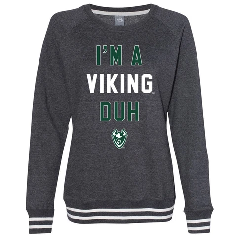 Venley Official NCAA Portland State "I'm A Viking Duh" Women's Sweatshirt Cover