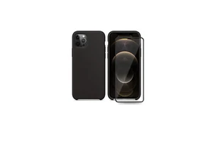 Ibroz Coque noir + Verre trempé pour iPhone 12 Pro Max - Photo 1/4