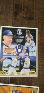 1992 UPPER DECK COMMEMORATIVE SHEET BREWERS THOMAS COOPER KUENN BEN OGLIVIE SGA  - Picture 1 of 1