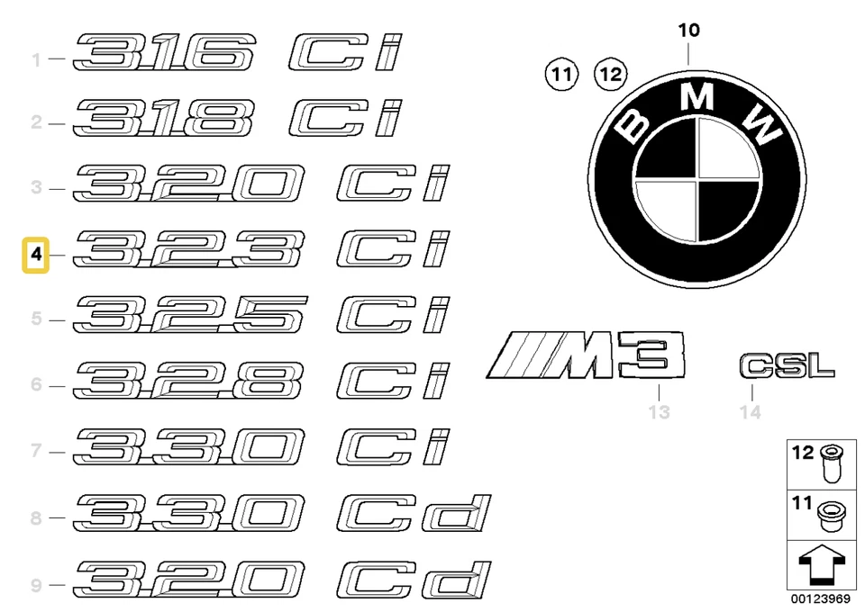 Эмблема 323Ci для BMW 3 серии E-46 - Изображение 1 из 1