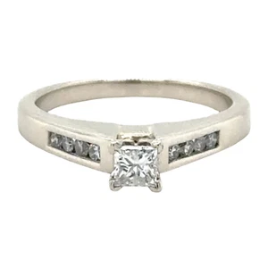 1/2ctw Diamond 14k White Gold Engagement Ring 4.2g Size 6.5 - Picture 1 of 9