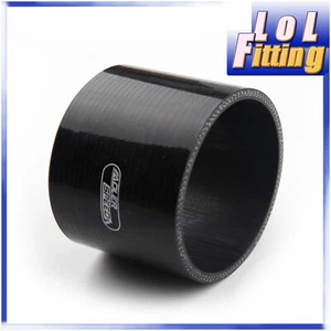 US SHIP 4Ply 3.5" inch ID Straight Hose Turbo Silicone Pipe Coupler Black 76.2mm - Foto 1 di 7