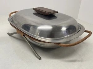 Lundtofte & Dana DFA, Denmark Stainless Steel Serving Dish & Caddy MCM HTF - Picture 1 of 11