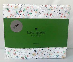 Kate Spade FULL 100% Cotton Percale Sheet Set Scattered Floral Dot Multi Bright - Picture 1 of 3