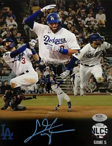 CHRIS TAYLOR DODGERS SIGNED 8X10 NLCS GAME 5 3 HOMERUN GAME PHOTO EDIT PSA - Picture 1 of 3