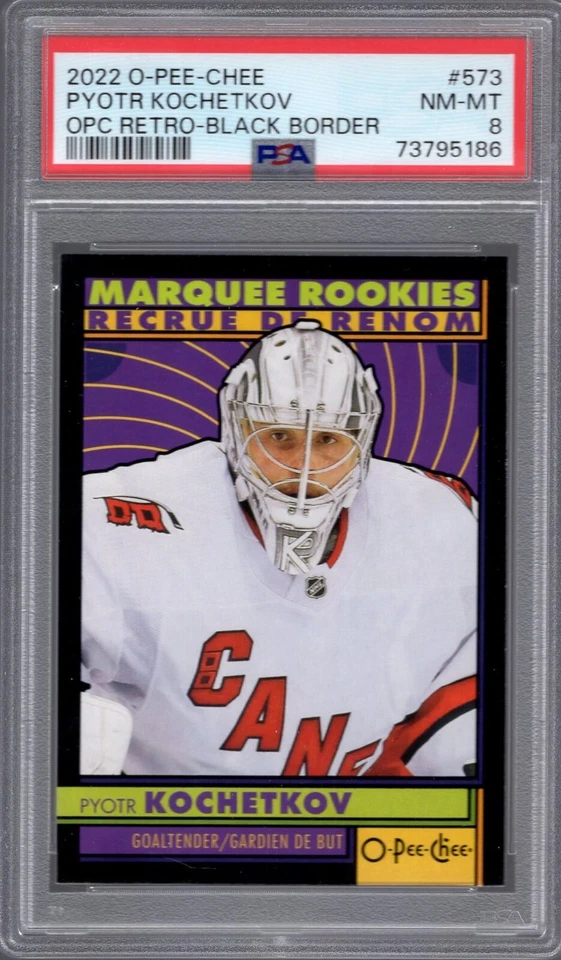 2022-23 O-Pee-Chee Retro Black Rookie #573 Pyotr Kochetkov 79/100 PSA 8 - Image 1 of 1