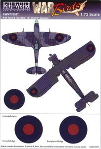 Kits World Decals 1/72 BRITISH WWII TYPE B ROUNDELS 15" & 25" PAINT MASK SET - Picture 1 of 3