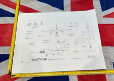 RAF air ministry  restricted air working diagram POSTER SUD VAUTOUR FRENCH RARE