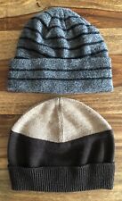 Metropolitan View Brown Knit Hat NWOT & Apt 9 Gray W/ Black Stripes Knit Hat