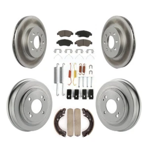 Front Rear Coated Brake Rotor Ceramic Pad Drum Kit (7Pc) For 2007-2008 Honda Fit - Picture 1 of 10