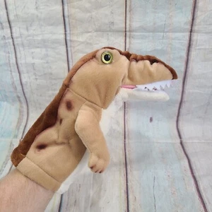Aurora World Hand Puppet Brown /Tan T Rex Dinosaur Plush  10"  - Picture 1 of 13
