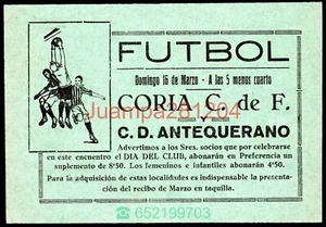 CARTEL DE FUTBOL 1954 ? CORIA CF - CD ANTEQUERANO 158x108mm - Picture 1 of 2