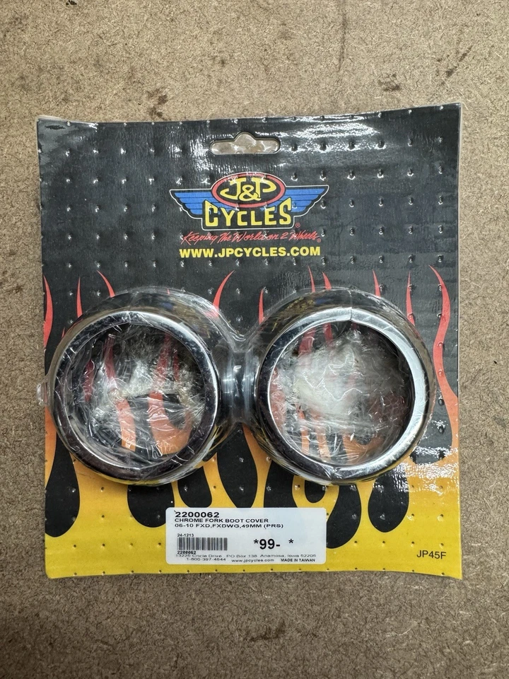 J&P Cycles 49mm Chrome Fork Boot Cover for Harley Davidson Motorcycles - Image 1 of 4