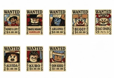 LEGO One Piece WANTED POSTER Set - Luffy, Mihawk, Buggy, Roger y más - Los 8 - Foto 1 de 2