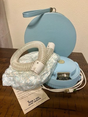 Secador de pelo Therm-O-Ware Charm suave capó en estuche de transporte vintage - funciona utilería Foto 1 de 4