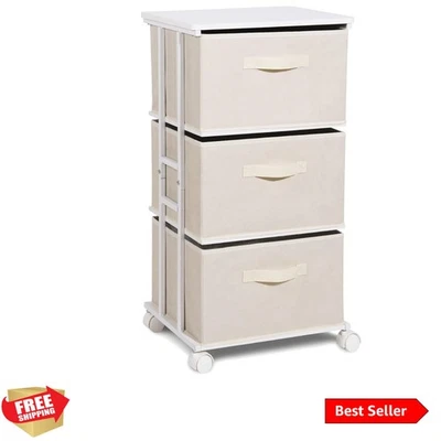 Dresser Tower with 3 Drawers for Bedroom, Fabric Storage Organizer Unit, Ches... - Image 1 of 4