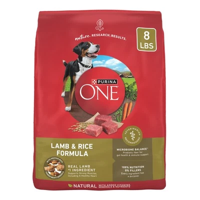 Purina ONE Comida Seca para Perros Cordero y Arroz Fórmula 8 Lb. Bolso Foto 1 de 4