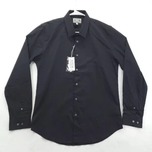 NEW OTB One Tough Brand Shirt Mens XL Black Fitted Long Sleeve Button Down - Picture 1 of 13