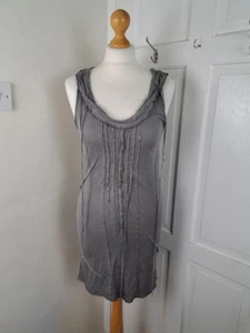 ALL SAINTS Grey Scoop Neck Distressed "Praxis Dress" Tunic Size 10 - Picture 1 of 7