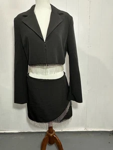 House of Harlow 1960 Two Piece Suit Blazer Top & Mini Skirt Set NWT SIZE MED - Picture 1 of 13