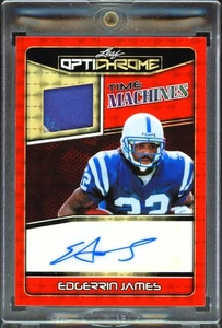 2025 Leaf Optichrome Edgerrin James (1/1) GU Patch Auto "SuperFractor" Red Flood - Picture 1 of 2
