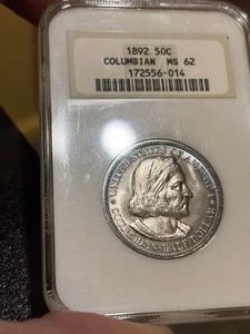 1892 columbian half dollar Ngc Fatty MS 62 - Picture 1 of 2