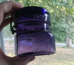 CUTE LITTLE 1/2 PINT AMETHYST QUEEN FRUIT JAR SMALLEY KIVLAN ONTHANK WITH LID - Picture 1 of 7