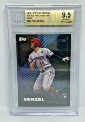 2019 Topps NICK SENZEL Rookie Progression Blue Refractor RC 50/50 1/1 BGS 9.5 GM - Image 1 of 2