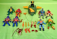 Vintage Masters of the Universe MOTU He-Man Lot, 9 Figures, Weapons, Wind Raider
